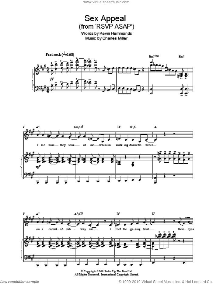 Sex Appeal (from RSVP ASAP) sheet music for piano solo by Charles Miller and Kevin Hammonds, easy skill level