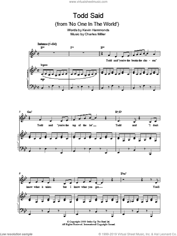 Todd Said sheet music for piano solo by Charles Miller and Kevin Hammonds, easy skill level