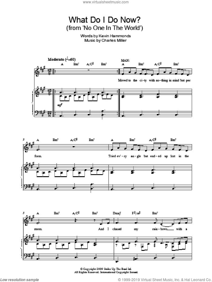 What Do I Do Now? sheet music for piano solo by Charles Miller and Kevin Hammonds, easy skill level