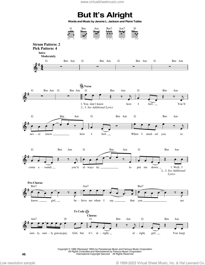 But It's Alright sheet music for guitar solo (chords) by J.J. Jackson, Huey Lewis & The News, Jerome L. Jackson and Pierre Tubbs, easy guitar (chords)