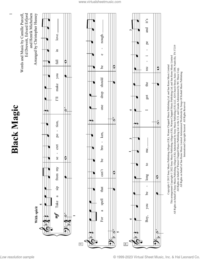 Black Magic (arr. Christopher Hussey) sheet music for piano solo (elementary) by Camille Purcell, Christopher Hussey, Ed Drewett, Edvard Erfjord and Henrik Michelsen, classical score, beginner piano (elementary)
