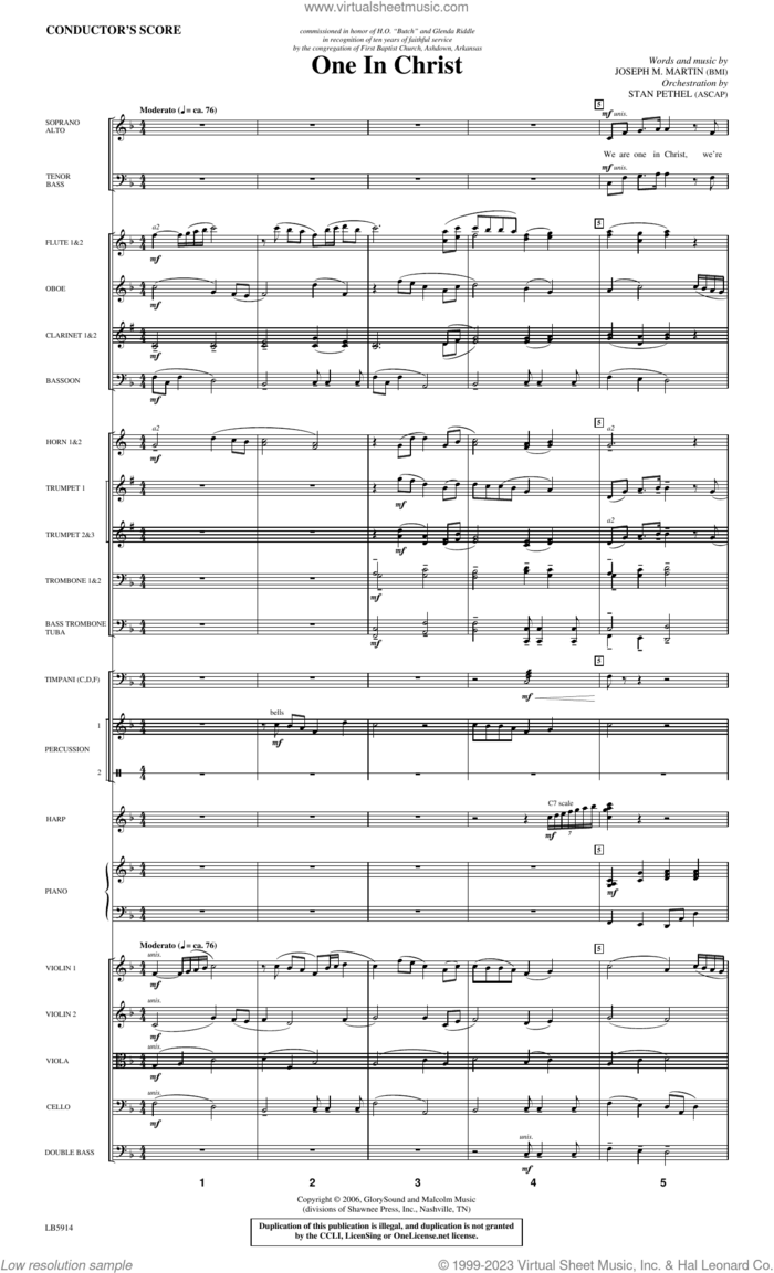 One In Christ (COMPLETE) sheet music for orchestra/band (Orchestra) by Joseph M. Martin and J. Paul Williams, intermediate skill level
