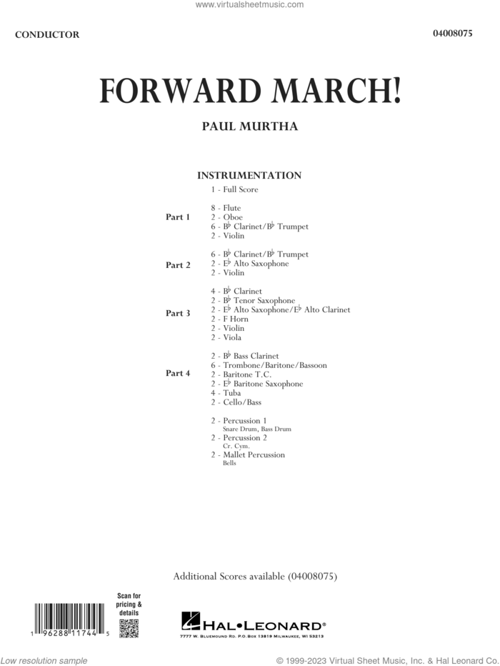 Forward March! (COMPLETE) sheet music for concert band by Paul Murtha, intermediate skill level