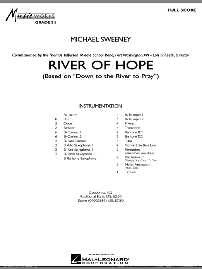 River of Hope (COMPLETE) sheet music for concert band by Michael Sweeney, intermediate skill level
