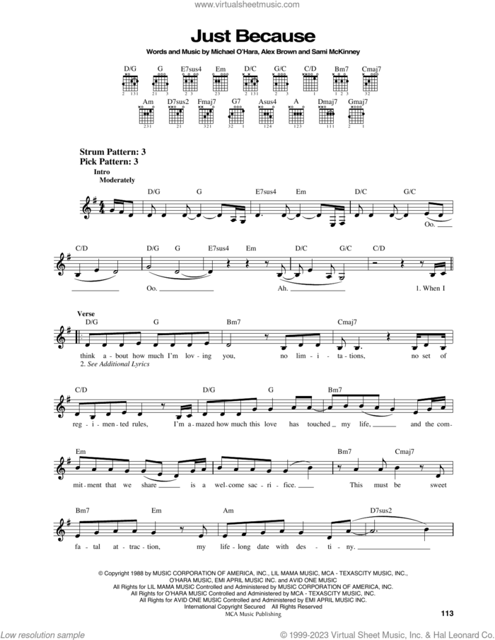 Just Because sheet music for guitar solo (chords) by Anita Baker, Alex Brown and Sami McKinney, easy guitar (chords)