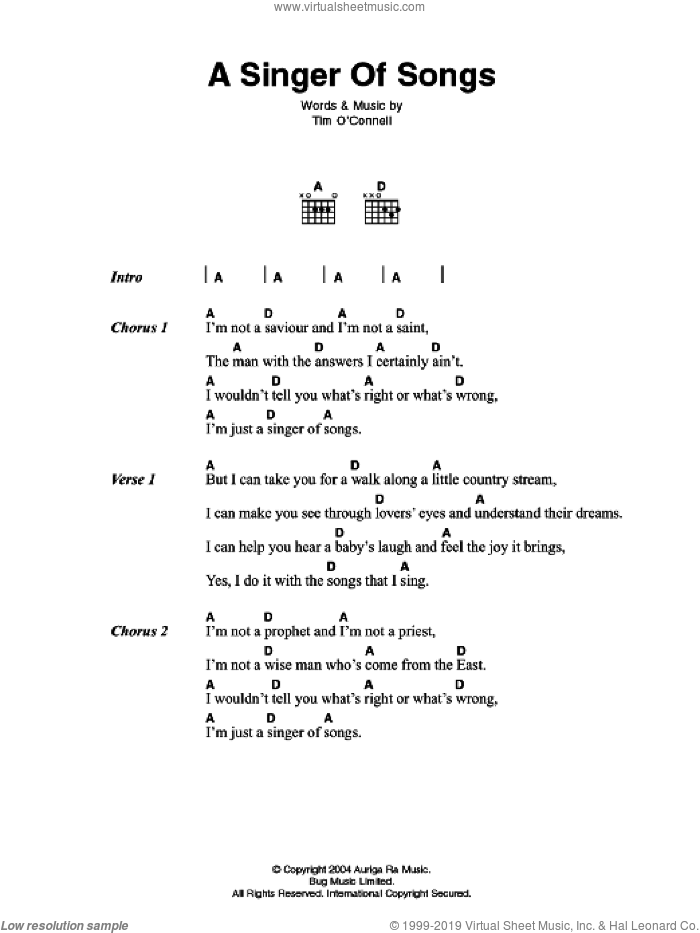 A Singer Of Songs sheet music for guitar (chords) by Johnny Cash, intermediate skill level