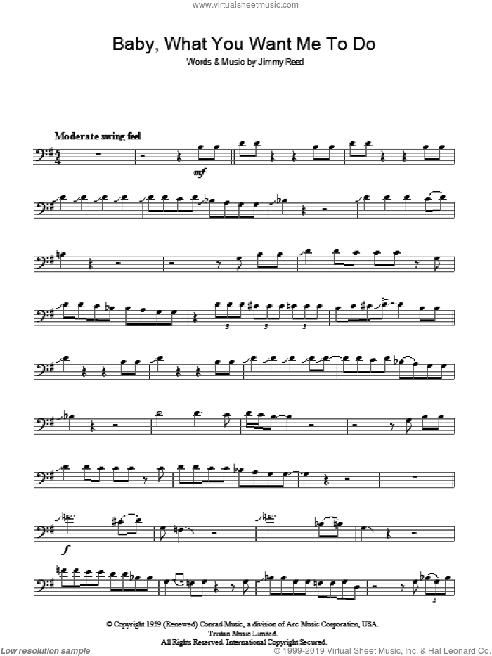 Baby, What You Want Me To Do sheet music for voice, piano or guitar by Jimmy Reed, intermediate skill level