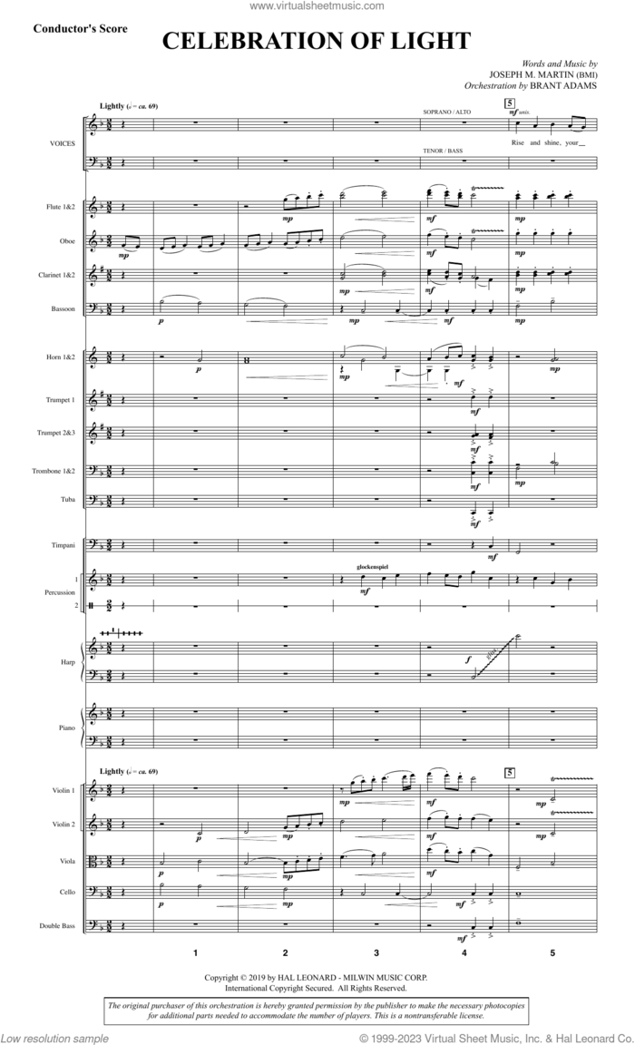 Celebration Of Light (Arise And Shine) (Full Orchestra) (COMPLETE) sheet music for orchestra/band (Orchestra) by Joseph M. Martin, intermediate skill level