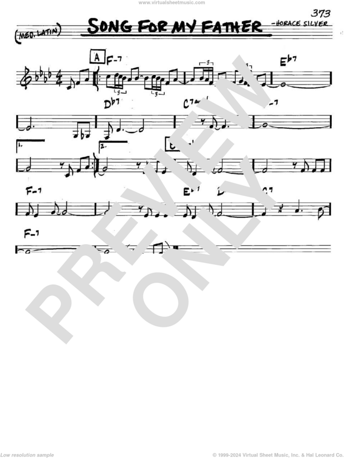 Song For My Father sheet music for voice and other instruments (in C) by Horace Silver, intermediate skill level