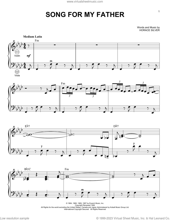 Song For My Father (arr. Gary Meisner) sheet music for accordion by Horace Silver and Gary Meisner, intermediate skill level