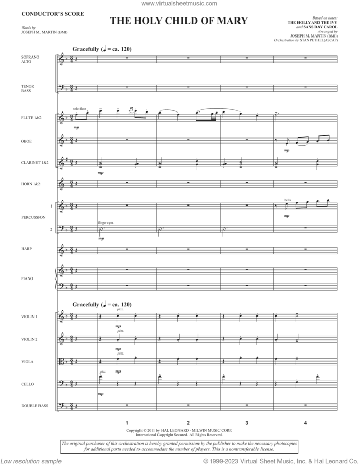 The Holy Child of Mary (Chamber Orchestra) (COMPLETE) sheet music for orchestra/band by Joseph M. Martin, intermediate skill level