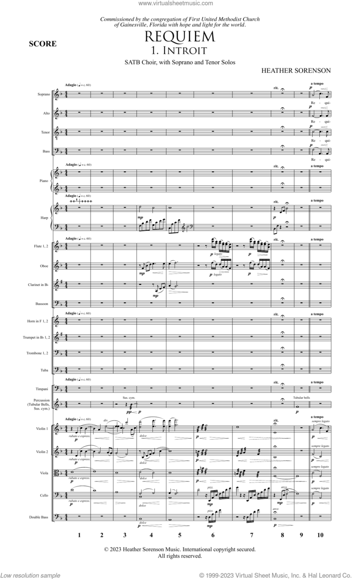 Requiem (COMPLETE) sheet music for orchestra/band (Orchestra) by Heather Sorenson, intermediate skill level