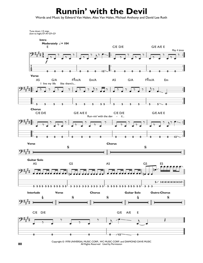 Feel Good Inc. sheet music for bass solo by Gorillaz, Brian Burton, Damon Albarn, David Jolicoeur and Jamie Hewlett, intermediate skill level