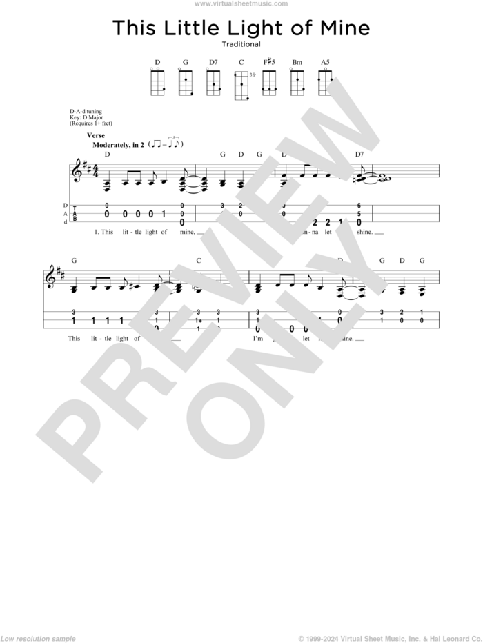 This Little Light Of Mine (arr. Steven B. Eulberg) sheet music for dulcimer solo  and Steven B. Eulberg, intermediate skill level