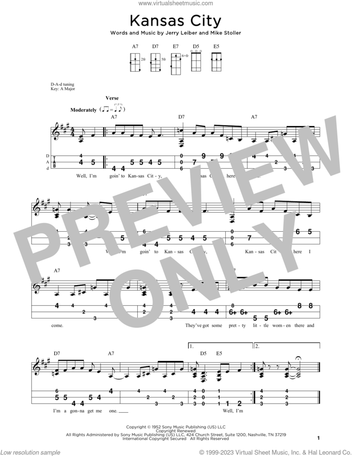 Kansas City (arr. Steven B. Eulberg) sheet music for dulcimer solo by Wilbert Harrison, Steven B. Eulberg, The Beatles, Jerry Leiber and Mike Stoller, intermediate skill level