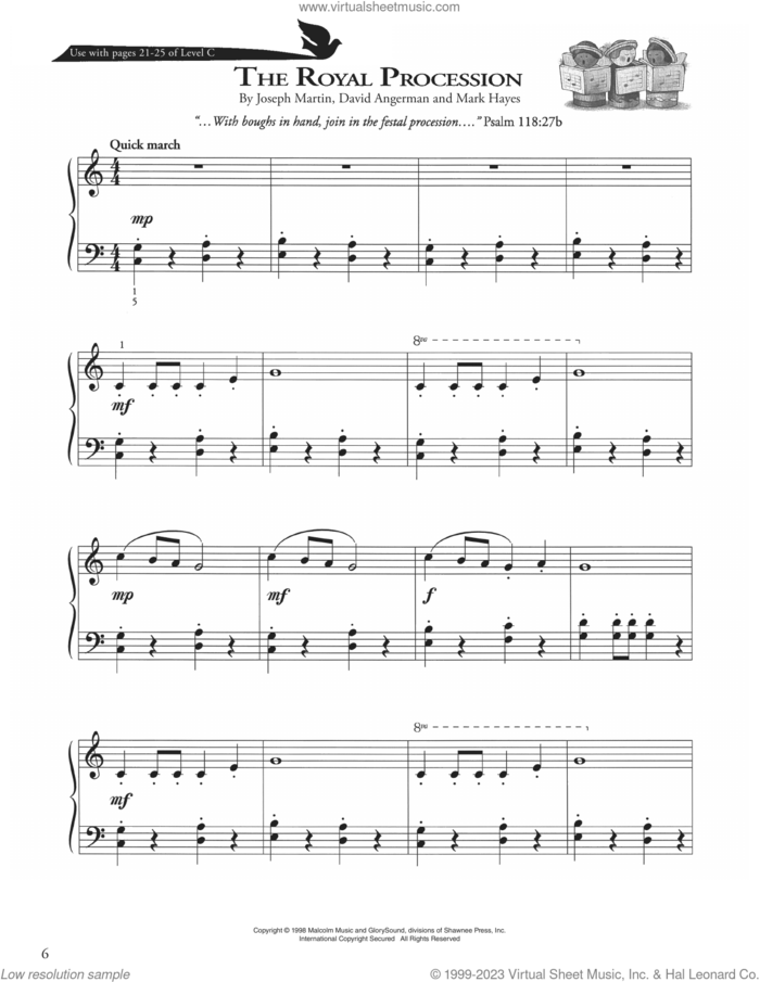 The Royal Procession sheet music for piano solo (method) by Joseph Martin, David Angerman and Mark Hayes, David Angerman, Joseph M. Martin and Mark Hayes, beginner piano (method)