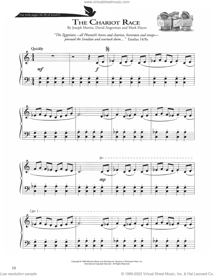 The Chariot Race sheet music for piano solo (method) by Joseph Martin, David Angerman and Mark Hayes, David Angerman, Joseph M. Martin and Mark Hayes, beginner piano (method)