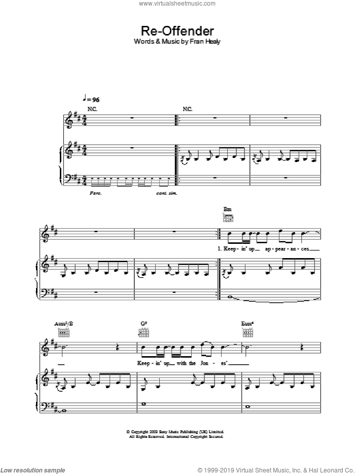 Re-Offender sheet music for voice, piano or guitar by Merle Travis, intermediate skill level