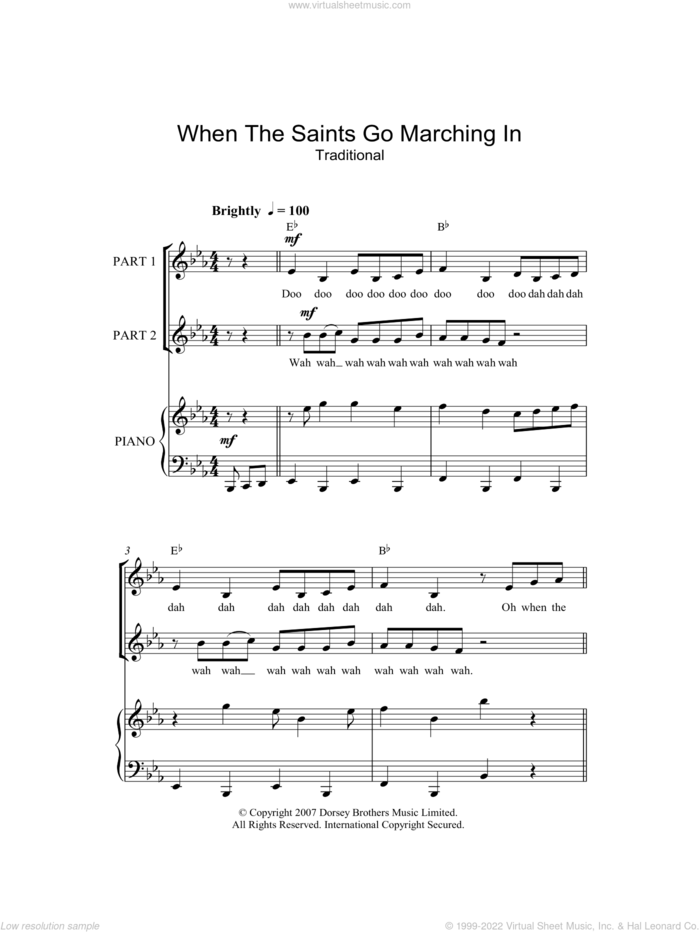 When The Saints Go Marching In (arr. Rick Hein) sheet music for choir (2-Part)  and Rick Hein, intermediate duet