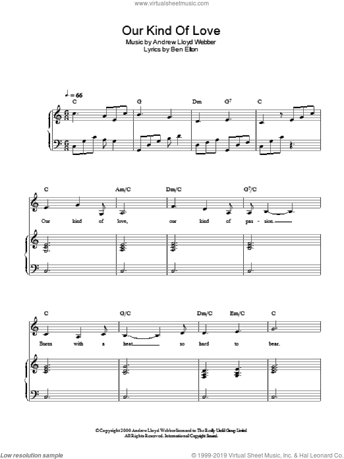 Our Kind Of Love (from The Beautiful Game) sheet music for piano solo by Andrew Lloyd Webber and Ben Elton, easy skill level