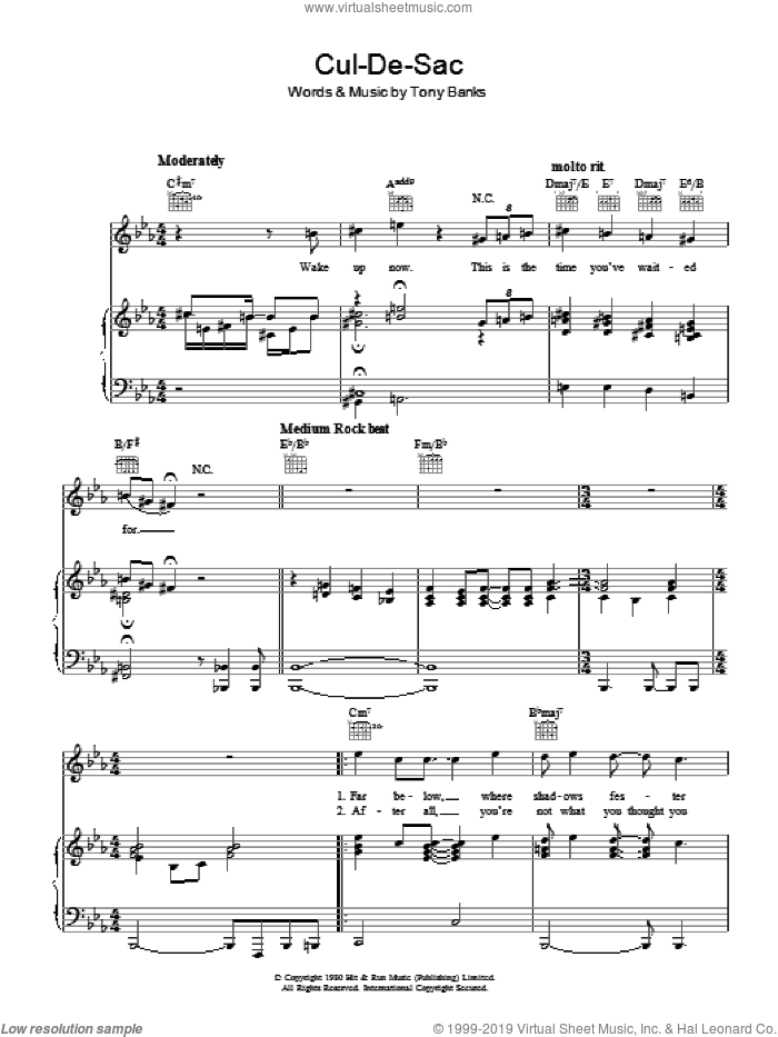 Deep In The Motherlode sheet music for voice, piano or guitar by Genesis and Mike Rutherford, intermediate skill level