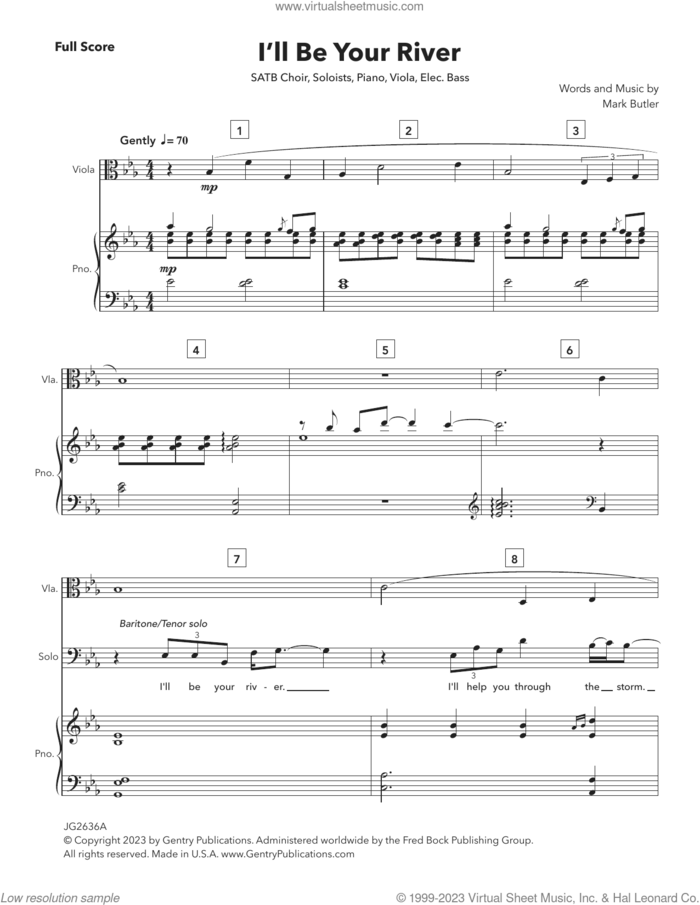 I'll Be Your River (COMPLETE) sheet music for orchestra/band by Mark Butler, intermediate skill level