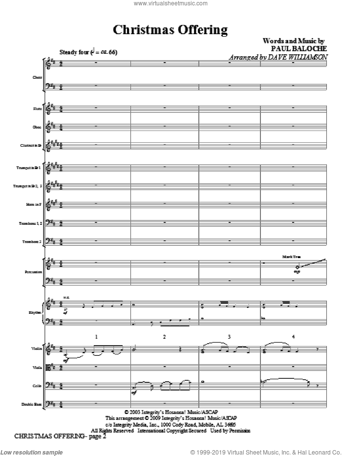 Christmas Offering (COMPLETE) sheet music for orchestra/band (Orchestra) by Paul Baloche and Dave Williamson, intermediate skill level