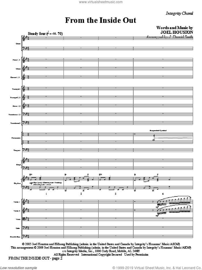 From the Inside Out (COMPLETE) sheet music for orchestra/band (Orchestra) by Joel Houston and J. Daniel Smith, intermediate skill level