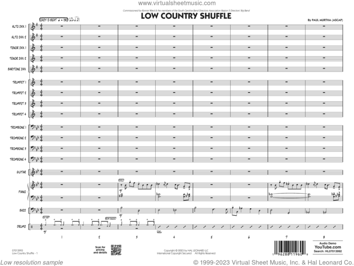 Low Country Shuffle (COMPLETE) sheet music for jazz band by Paul Murtha, intermediate skill level
