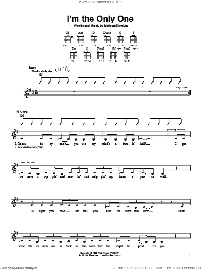 Ain't It Heavy sheet music for guitar solo (chords) by Melissa Etheridge, easy guitar (chords)