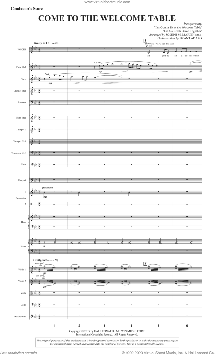Come To The Welcome Table (Full Orchestra) (COMPLETE) sheet music for orchestra/band (Orchestra) by Joseph M. Martin, intermediate skill level