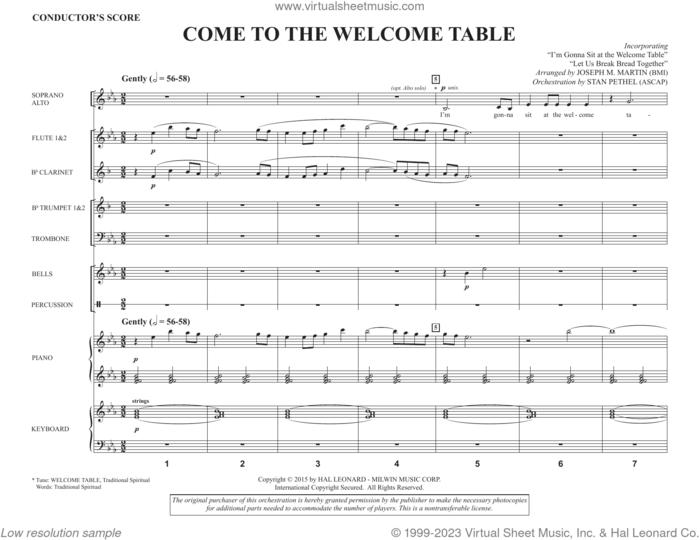 Come To The Welcome Table (Consort) (COMPLETE) sheet music for orchestra/band (Consort) by Joseph M. Martin, intermediate skill level