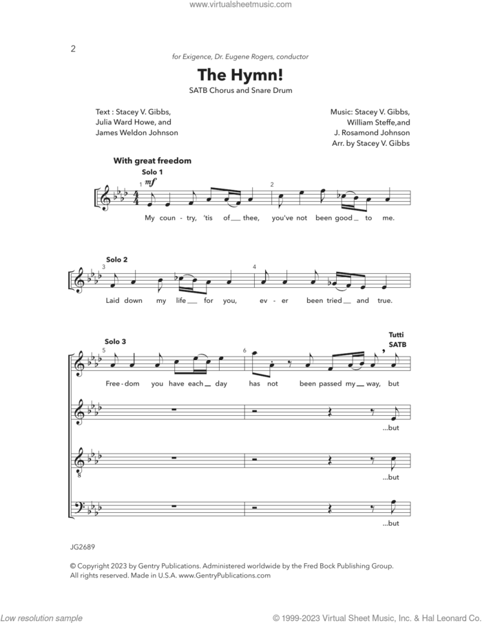 The Hymn! sheet music for choir (SATB Divisi) by Stacey V. Gibbs, intermediate skill level