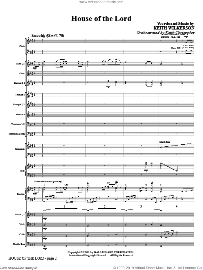 House Of The Lord (COMPLETE) sheet music for orchestra/band (Orchestra) by Keith Wilkerson, intermediate skill level