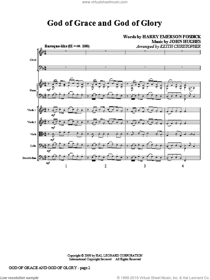 God Of Grace And God Of Glory (COMPLETE) sheet music for orchestra/band (Special) by John Hughes, Harry Emerson Fosdick and Keith Christopher, intermediate skill level