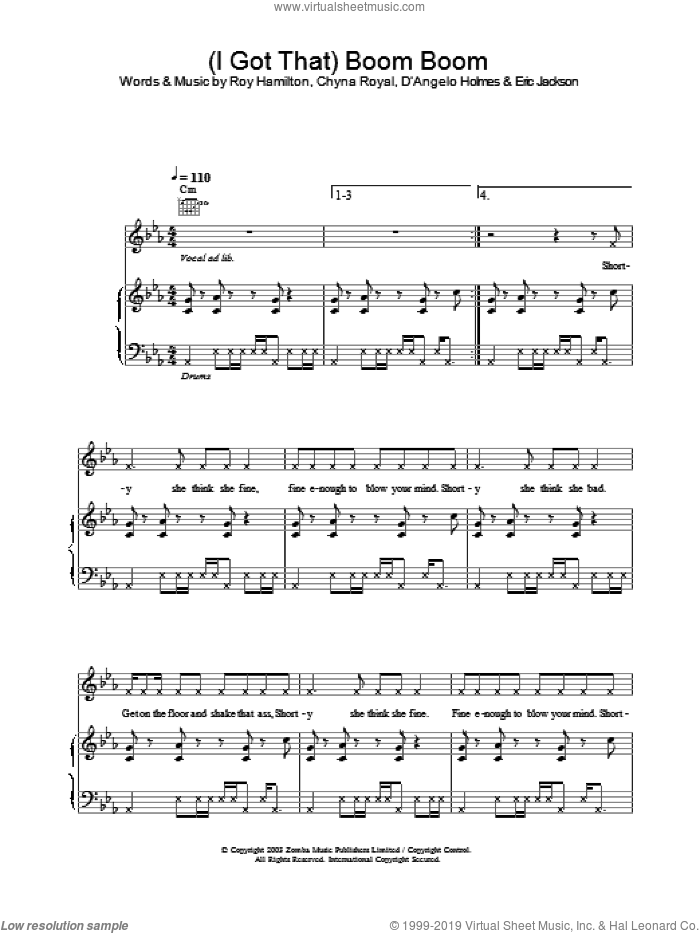 (I Got That) Boom Boom sheet music for voice, piano or guitar by Britney Spears, intermediate skill level