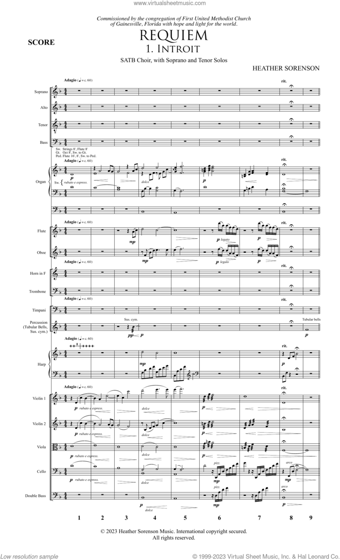 Requiem (Chamber Orchestra) (COMPLETE) sheet music for orchestra/band by Heather Sorenson, intermediate skill level