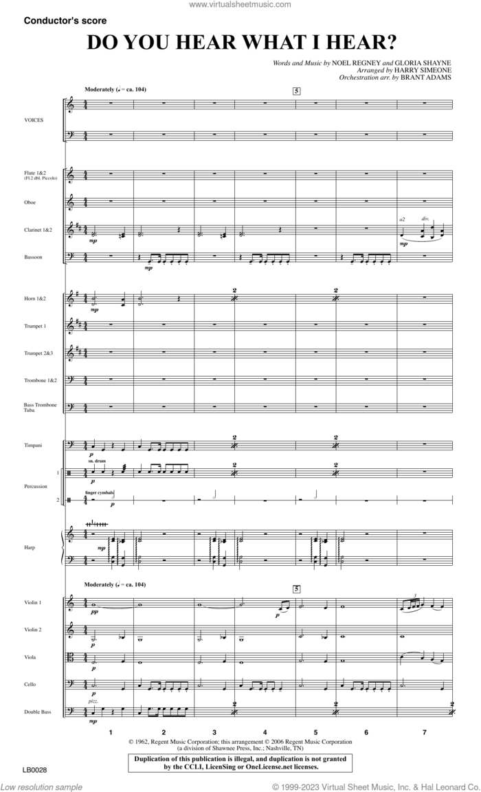 Do You Hear What I Hear? (Orchestration) (arr. Harry Simeone) (COMPLETE) sheet music for orchestra/band (Orchestra) by Gloria Shayne, Harry Simeone and Noel Regney, intermediate skill level