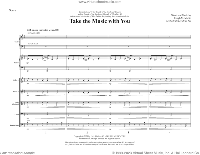 Take the Music with You (COMPLETE) sheet music for orchestra/band (Strings) by Joseph M. Martin and Brad Nix, intermediate skill level