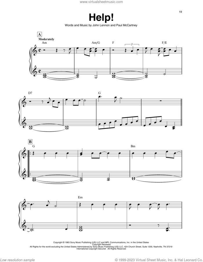 Help! (arr. Maeve Gilchrist) sheet music for harp solo by The Beatles, Maeve Gilchrist, John Lennon and Paul McCartney, intermediate skill level