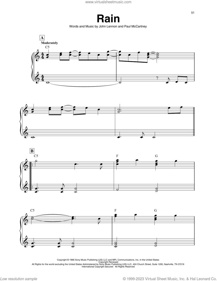 Rain (arr. Maeve Gilchrist) sheet music for harp solo by The Beatles, Maeve Gilchrist, John Lennon and Paul McCartney, intermediate skill level