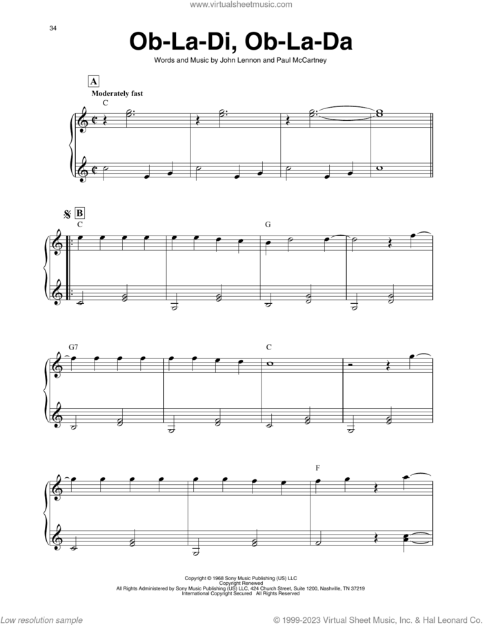 Ob-La-Di, Ob-La-Da (arr. Maeve Gilchrist) sheet music for harp solo by The Beatles, Maeve Gilchrist, John Lennon and Paul McCartney, intermediate skill level