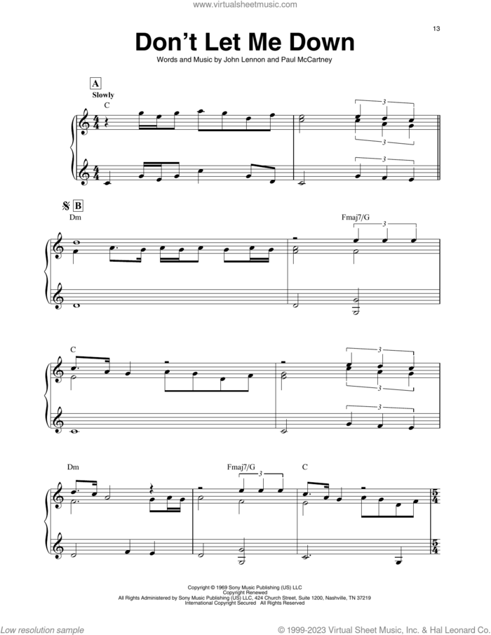 Don't Let Me Down (arr. Maeve Gilchrist) sheet music for harp solo by The Beatles, Maeve Gilchrist, John Lennon and Paul McCartney, intermediate skill level