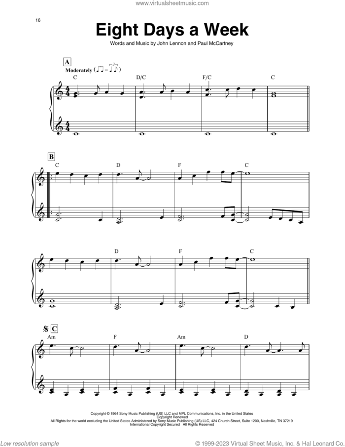 Eight Days A Week (arr. Maeve Gilchrist) sheet music for harp solo by The Beatles, Maeve Gilchrist, John Lennon and Paul McCartney, intermediate skill level