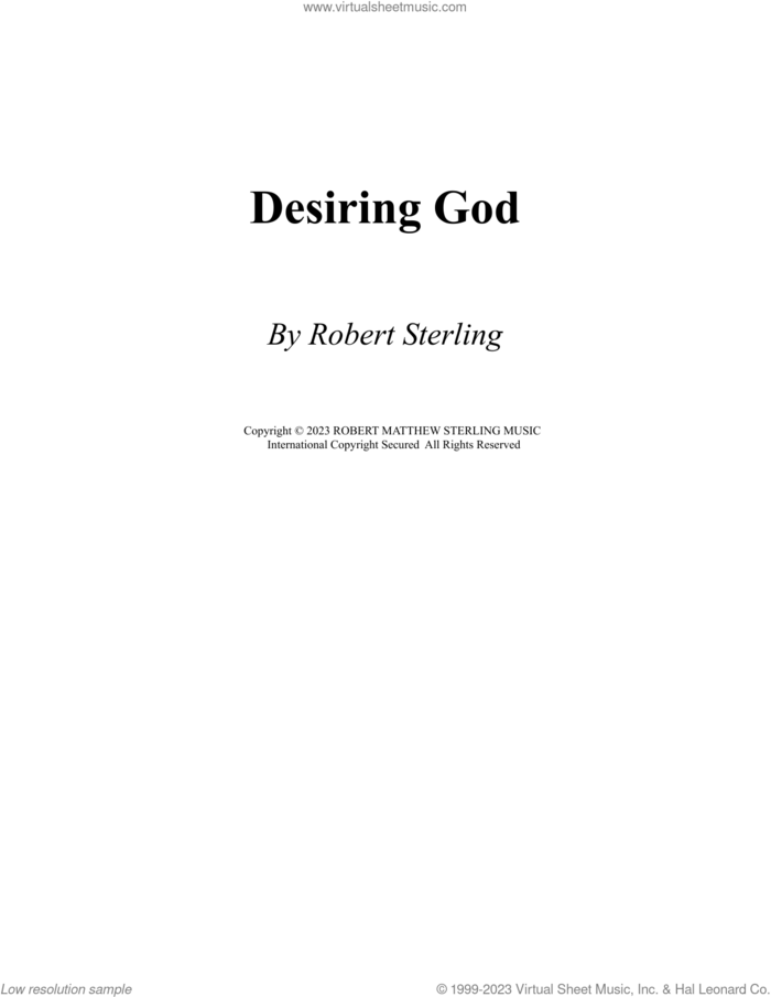 Desiring God (A Seeker's Blessing) (COMPLETE) sheet music for orchestra/band by Robert Sterling and St. Augustine, intermediate skill level
