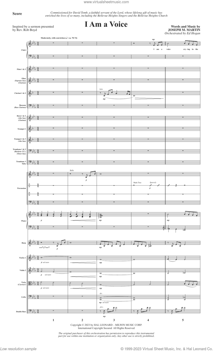 I Am A Voice (COMPLETE) sheet music for orchestra/band (Orchestra) by Joseph M. Martin, intermediate skill level