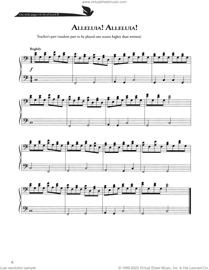 Alleluia! Alleluia! sheet music for piano solo (method) by Ludwig van Beethoven, David Angerman, Joseph M. Martin, Mark Hayes and Christopher Wordsworth, beginner piano (method)