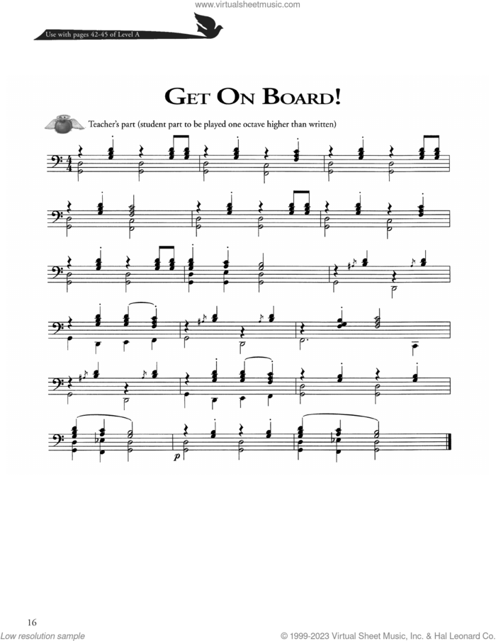 Get On Board! sheet music for piano solo (method) , David Angerman, Joseph M. Martin and Mark Hayes, beginner piano (method)