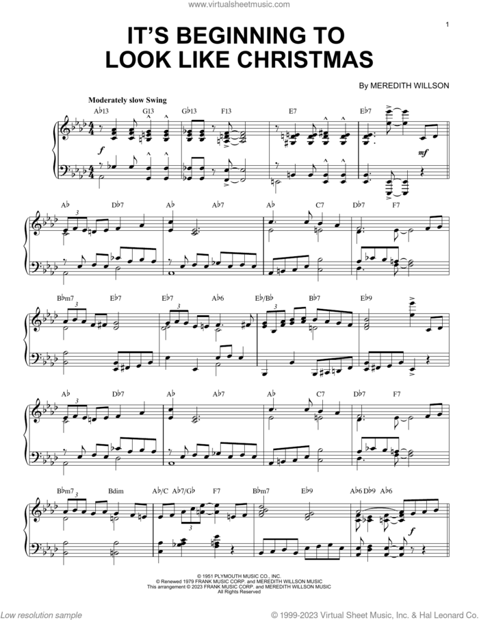 It's Beginning To Look Like Christmas [Boogie Woogie version] (arr. Brent Edstrom) sheet music for piano solo by Meredith Willson and Brent Edstrom, intermediate skill level