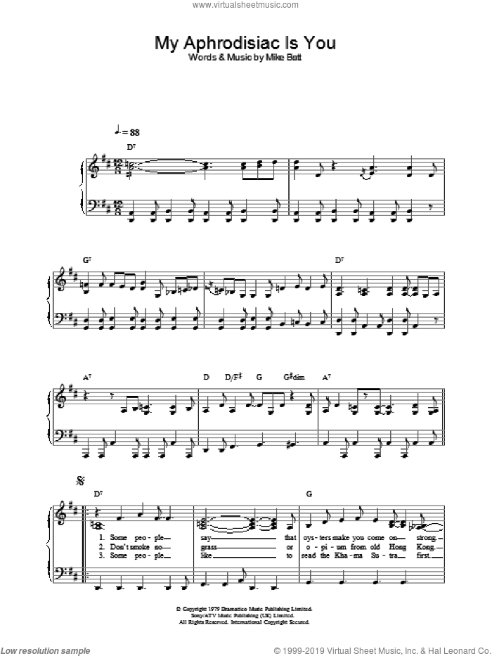 My Aphrodisiac Is You sheet music for piano solo by Katie Melua, intermediate skill level